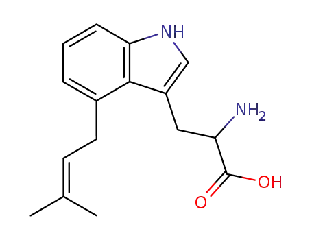 Molecular Structure of 5017-33-4 (Tryptophan, 4-(3-methyl-2-butenyl)-)