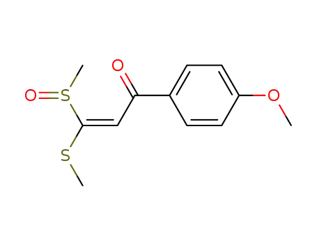 Molecular Structure of 195199-47-4 (2-Propen-1-one, 1-(4-methoxyphenyl)-3-(methylsulfinyl)-3-(methylthio)-,
(Z)-)