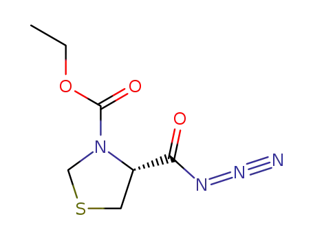 Molecular Structure of 1026526-61-3 ((R)-4-Azidocarbonyl-thiazolidine-3-carboxylic acid ethyl ester)