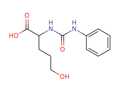 Molecular Structure of 860256-02-6 (5-hydroxy-2-(<i>N'</i>-phenyl-ureido)-valeric acid)