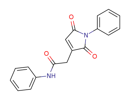 Molecular Structure of 874497-11-7 ((2,5-dioxo-1-phenyl-2,5-dihydro-pyrrol-3-yl)-acetic acid anilide)