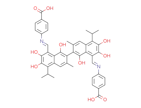 4-[[(Z)-[7-[(8Z)-8-[(4-carboxyanilino)methylidene]-1,6-dihydroxy-3-methyl-7-oxo-5-propan-2-ylnaphthalen-2-yl]-3,8-dihydroxy-6-methyl-2-oxo-4-propan-2-ylnaphthalen-1-ylidene]methyl]amino]benzoic acid