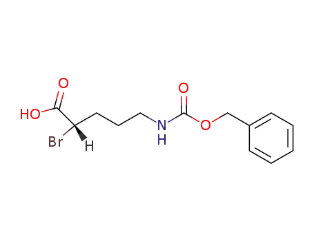 Molecular Structure of 49705-23-9 (Pentanoic acid, 2-bromo-5-[[(phenylmethoxy)carbonyl]amino]-)