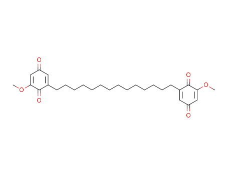 Molecular Structure of 61621-86-1 (2,5-Cyclohexadiene-1,4-dione,
2,2'-(1,14-tetradecanediyl)bis[6-methoxy-)