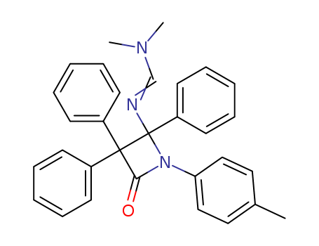 Molecular Structure of 138990-96-2 (Methanimidamide,
N,N-dimethyl-N'-[1-(4-methylphenyl)-4-oxo-2,3,3-triphenyl-2-azetidinyl]-)