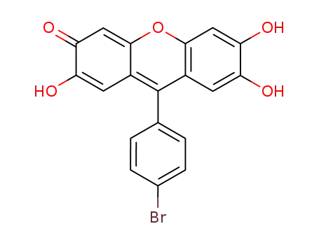 Molecular Structure of 6098-79-9 (3H-Xanthen-3-one, 9-(4-bromophenyl)-2,6,7-trihydroxy-)