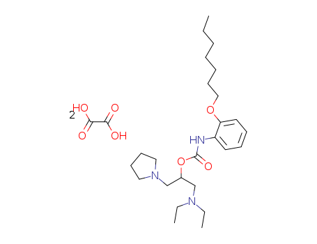 105404-40-8,diethyl-[2-[(2-heptoxyphenyl)carbamoyloxy]-3-(2,3,4,5-tetrahydropyrrol-1-yl)propyl]azanium; 2-hydroxy-2-oxo-acetate,