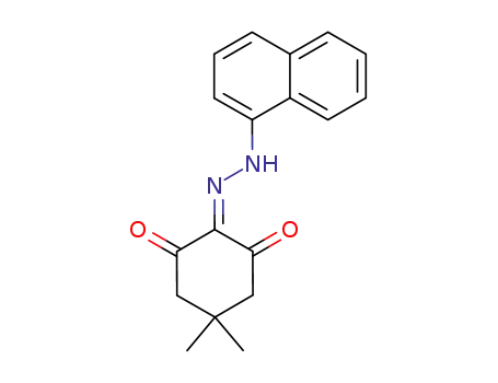 Molecular Structure of 114990-27-1 (1,2,3-Cyclohexanetrione, 5,5-dimethyl-, 2-(1-naphthalenylhydrazone))