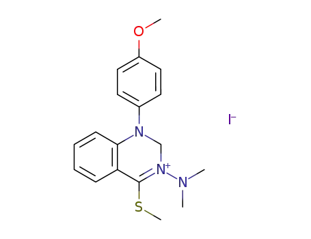 Quinazolinium,
3-(dimethylamino)-1,2-dihydro-1-(4-methoxyphenyl)-4-(methylthio)-,
iodide