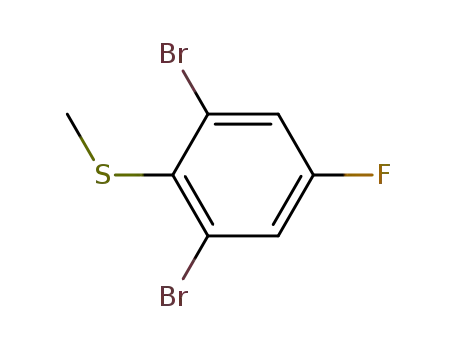 Molecular Structure of 38366-77-7 (Benzene, 1,3-dibromo-5-fluoro-2-(methylthio)-)