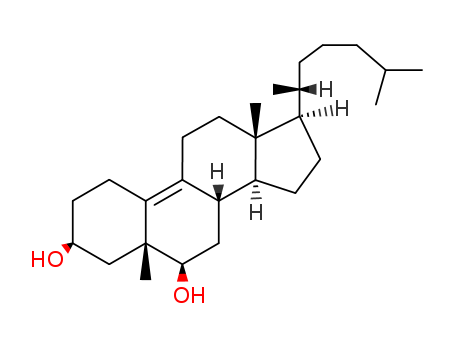 Molecular Structure of 1570-85-0 (19-Norcholest-9-ene-3,6-diol,5-methyl-, (3b,5b,6b)- (9CI))