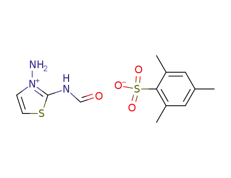 3-amino-2-formylamino-thiazolium; 2,4,6-trimethyl-benzenesulfonate