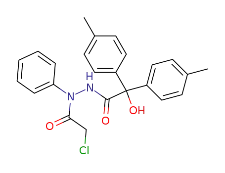 Molecular Structure of 62124-18-9 (Benzeneacetic acid, a-hydroxy-4-methyl-a-(4-methylphenyl)-,
2-(chloroacetyl)-2-phenylhydrazide)