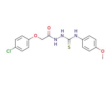 Molecular Structure of 69026-47-7 (Acetic acid, (4-chlorophenoxy)-,
2-[[(4-methoxyphenyl)amino]thioxomethyl]hydrazide)