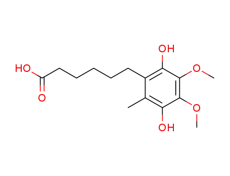 Molecular Structure of 58185-92-5 (Benzenehexanoic acid, 2,5-dihydroxy-3,4-dimethoxy-6-methyl-)