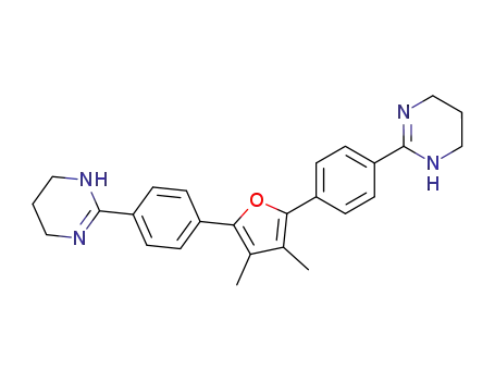 Molecular Structure of 80498-77-7 (Pyrimidine,
2,2'-[(3,4-dimethyl-2,5-furandiyl)di-4,1-phenylene]bis[1,4,5,6-tetrahydro-)