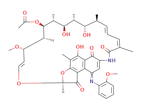 Molecular Structure of 51756-76-4 (4-(2-methoxy-phenylimino)-1-oxo-1,4-dihydro-1,4-dideoxy-rifamycin)