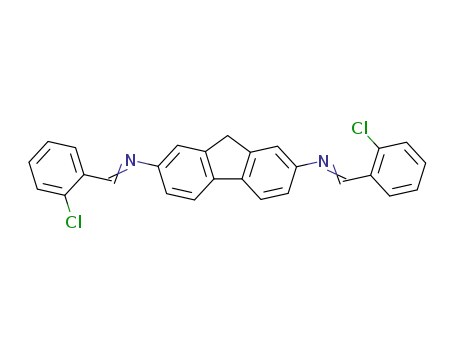 Molecular Structure of 2048-03-5 (9H-Fluorene-2,7-diamine,N2,N7-bis[(2-chlorophenyl)methylene]-)