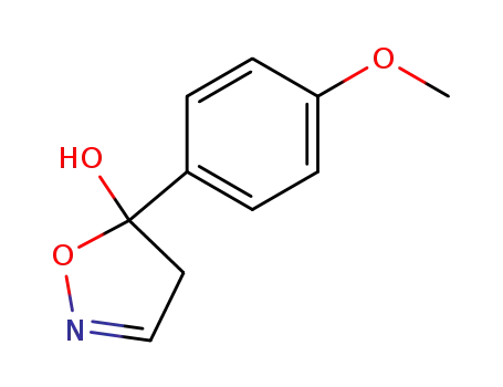 Molecular Structure of 53009-32-8 (5-Isoxazolol, 4,5-dihydro-5-(4-methoxyphenyl)-)