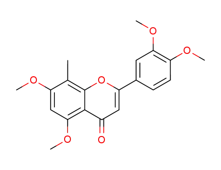 Molecular Structure of 39690-10-3 (4H-1-Benzopyran-4-one,
2-(3,4-dimethoxyphenyl)-5,7-dimethoxy-8-methyl-)