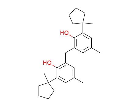 Molecular Structure of 54850-14-5 (Phenol, 2,2'-methylenebis[4-methyl-6-(1-methylcyclopentyl)-)