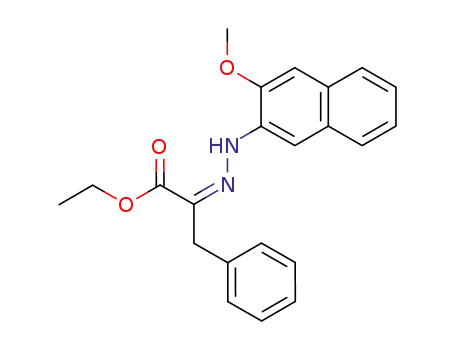 Molecular Structure of 90073-02-2 (Benzenepropanoic acid, a-[(3-methoxy-2-naphthalenyl)hydrazono]-,
ethyl ester, (Z)-)
