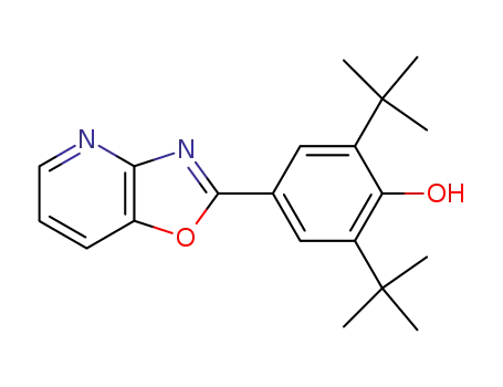 Molecular Structure of 82051-44-3 (Phenol, 2,6-bis(1,1-dimethylethyl)-4-oxazolo[4,5-b]pyridin-2-yl-)