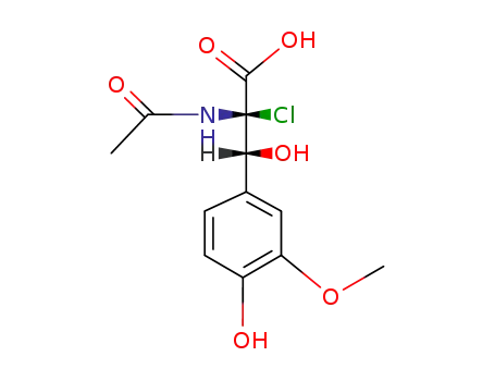 (2<i>RS</i>,3<i>RS</i>)-2-acetylamino-2-chloro-3-hydroxy-3-(4-hydroxy-3-methoxy-phenyl)-propionic acid