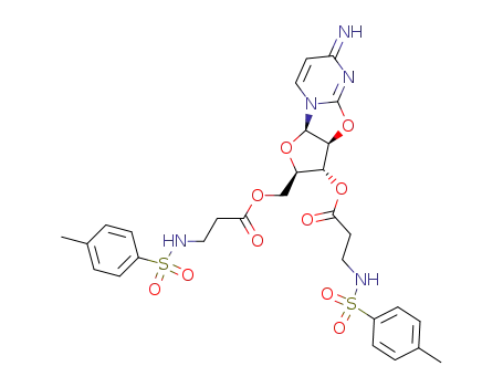 (3a<i>S</i>)-3<i>c</i>-[<i>N</i>-(toluene-4-sulfonyl)-β-alanyloxy]-2<i>t</i>-[<i>N</i>-(toluene-4-sulfonyl)-β-alanyloxymethyl]-(3a<i>r</i>,9a<i>c</i>)-2,3,3a,9a-tetrahydro-furo[2',3':4,5]oxazolo[3,2-<i>a</i>]pyrimidin-6-ylideneamine