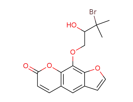 Molecular Structure of 159973-49-6 ((+/-)-5-(3''-bromo-2''-hydroxy-3''-methylbutanoxy)-psoralen)
