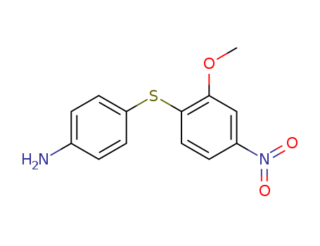 Molecular Structure of 100724-38-7 (Benzenamine, 4-[(2-methoxy-4-nitrophenyl)thio]-)
