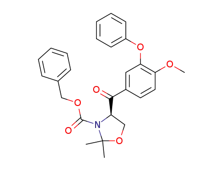 3-Oxazolidinecarboxylic acid,
4-(4-methoxy-3-phenoxybenzoyl)-2,2-dimethyl-, phenylmethyl ester, (R)-