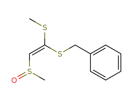 Molecular Structure of 89880-04-6 (Benzene, [[[2-(methylsulfinyl)-1-(methylthio)ethenyl]thio]methyl]-, (Z)-)