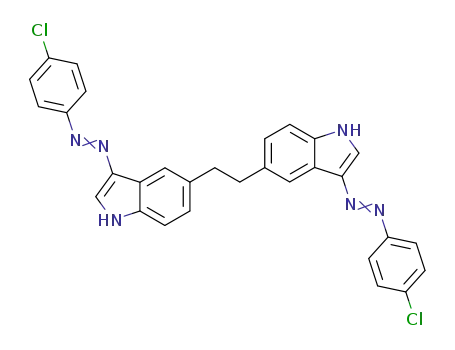 Molecular Structure of 90041-02-4 (1H-Indole, 5,5'-(1,2-ethanediyl)bis[3-[(4-chlorophenyl)azo]-)