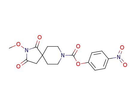 Molecular Structure of 117281-29-5 (2,8-Diazaspiro[4.5]decane-8-carboxylic acid, 2-methoxy-1,3-dioxo-,
4-nitrophenyl ester)