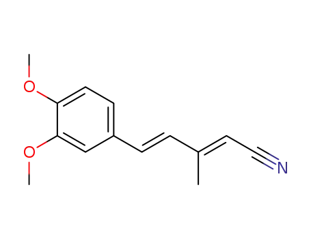 Molecular Structure of 775579-91-4 (2,4-Pentadienenitrile, 5-(3,4-dimethoxyphenyl)-3-methyl-, (2E,4E)-)