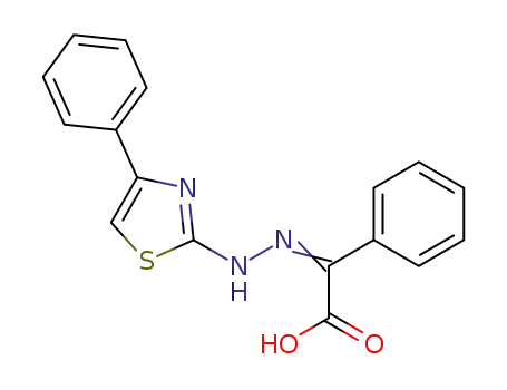 Molecular Structure of 88281-97-4 (Benzeneacetic acid, a-[(4-phenyl-2-thiazolyl)hydrazono]-)