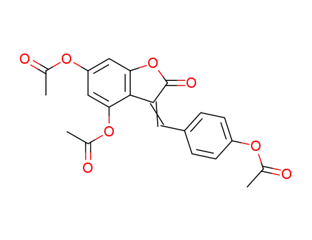 Molecular Structure of 64818-75-3 (2(3H)-Benzofuranone,
4,6-bis(acetyloxy)-3-[[4-(acetyloxy)phenyl]methylene]-)