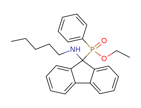 Molecular Structure of 112305-77-8 (Phosphinic acid, [9-(pentylamino)-9H-fluoren-9-yl]phenyl-, ethyl ester)