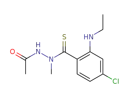 Molecular Structure of 90070-72-7 (Acetic acid,
2-[[4-chloro-2-(ethylamino)phenyl]thioxomethyl]-2-methylhydrazide)