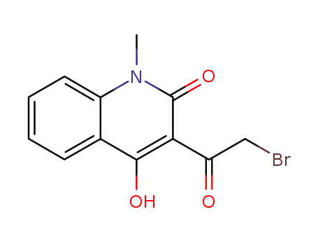 Molecular Structure of 122476-70-4 (3-(2-bromoacetyl)-4-hydroxy-1-methylquinolin-2(1H)-one)