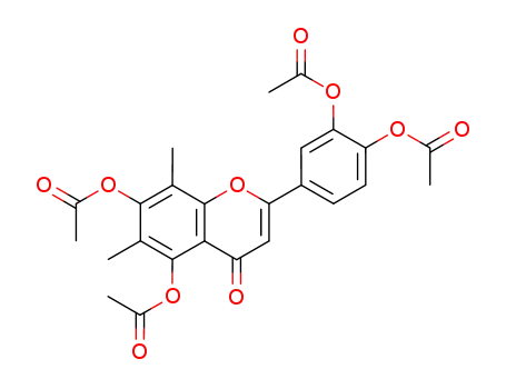 Molecular Structure of 93290-64-3 (4H-1-Benzopyran-4-one,
5,7-bis(acetyloxy)-2-[3,4-bis(acetyloxy)phenyl]-6,8-dimethyl-)