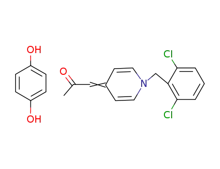 Molecular Structure of 115036-29-8 ([1-(2,6-dichloro-benzyl)-1<i>H</i>-[4]pyridyliden]-acetone; compound with hydroquinone)