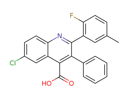 6-chloro-2-(2-fluoro-5-methyl-phenyl)-3-phenyl-quinoline-4-carboxylic acid