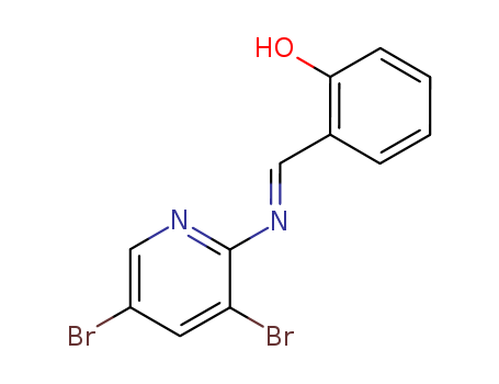 Molecular Structure of 99978-99-1 (Phenol, 2-[[(3,5-dibromo-2-pyridinyl)imino]methyl]-)