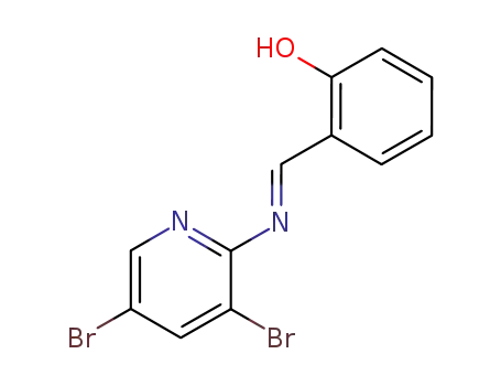 Molecular Structure of 99978-99-1 (Phenol, 2-[[(3,5-dibromo-2-pyridinyl)imino]methyl]-)