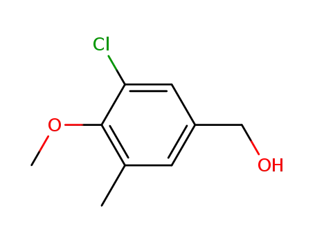 Molecular Structure of 63231-89-0 (Benzenemethanol, 3-chloro-4-methoxy-5-methyl-)