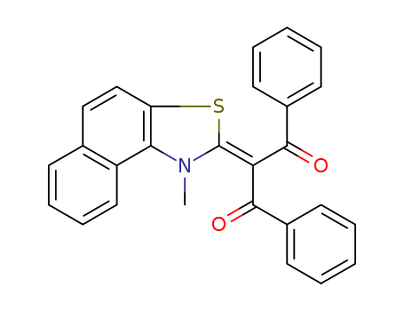 Molecular Structure of 19878-93-4 (1,3-Propanedione,
2-(1-methylnaphtho[1,2-d]thiazol-2(1H)-ylidene)-1,3-diphenyl-)
