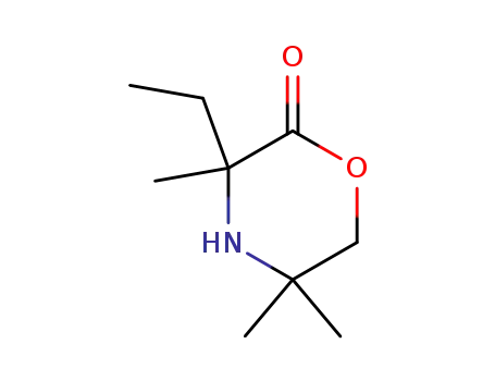 Molecular Structure of 90017-19-9 (2-Morpholinone, 3-ethyl-3,5,5-trimethyl-)