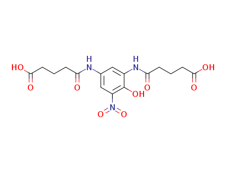 Molecular Structure of 115933-56-7 (Pentanoic acid,
5,5'-[(4-hydroxy-5-nitro-1,3-phenylene)diimino]bis[5-oxo-)